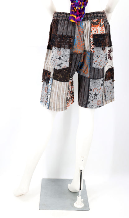 Celestial Print Lightweight Shorts| Patchwork Cargo Shorts