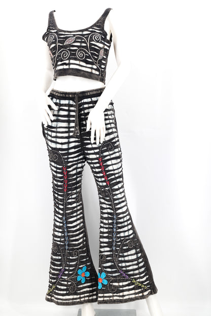 Floral Embroidered 2-Piece Dress Set | Cotton Palazzo Outfit