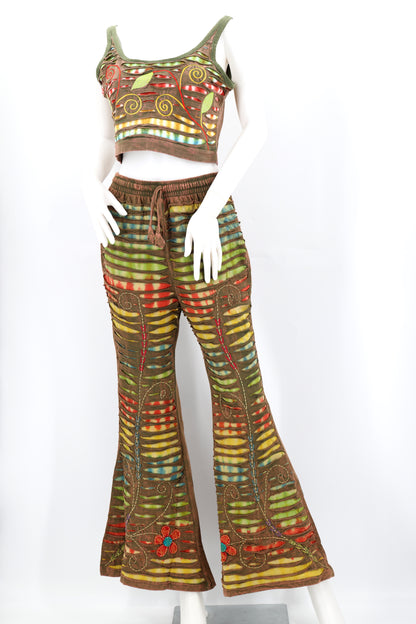 Floral Embroidered 2-Piece Dress Set | Cotton Palazzo Outfit