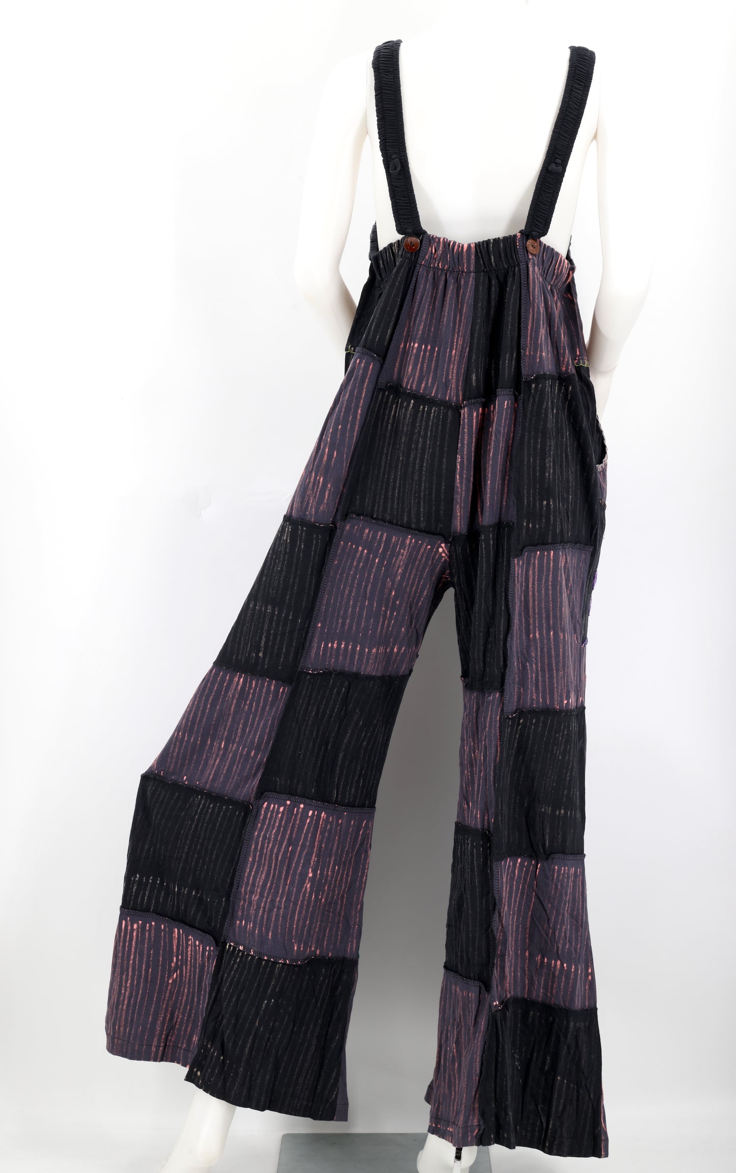 Cotton Hippie Handmade Floral Embroidered Light Patchwork Bohemian Overalls