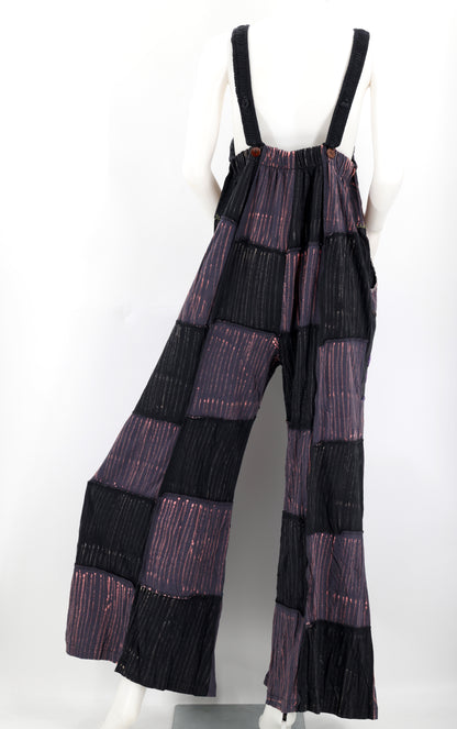 Floral Embroidered Patchwork Overalls | Light Cotton Jumpsuit