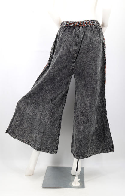 Floral Embroidered Multi-Patterned Palazzo Pants | Wide Leg Cotton Pants