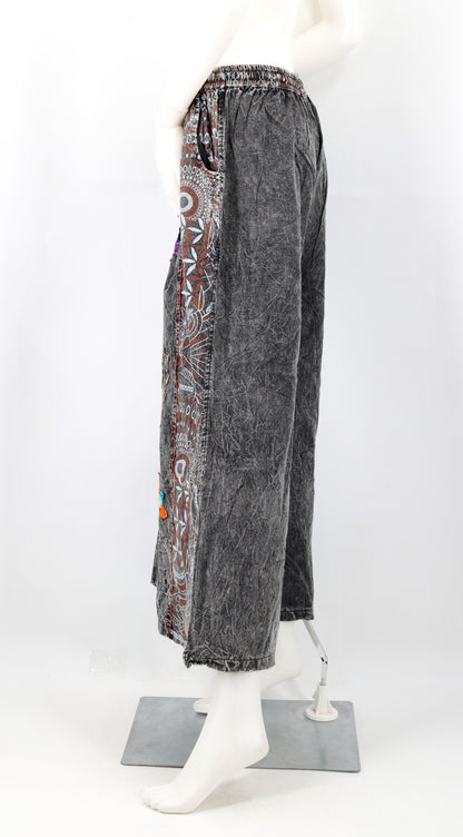 Floral Embroidered Multi-Patterned Palazzo Pants | Wide Leg Cotton Pants