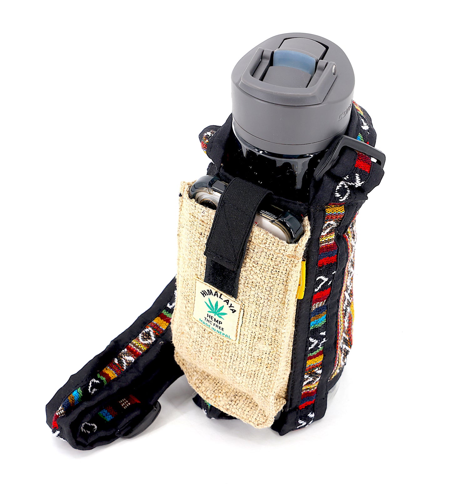 100% Hemp with Gheri Mix Water Bottle Holder