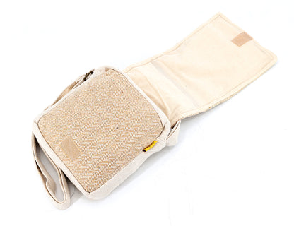 Butterfly Hemp Passport Bag | Hand Embroidered Messenger Bag