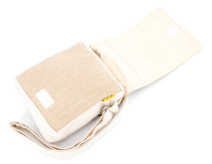 Elephant Hemp Passport Bag | Hand Embroidered Messenger Bag