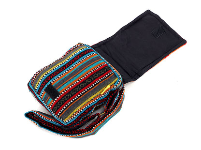 Mushroom Hemp Passport Bag | Hand Embroidered Messenger Bag