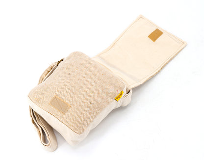 Mushroom Elf Hemp Passport Bag | Hand Embroidered Festival Bag