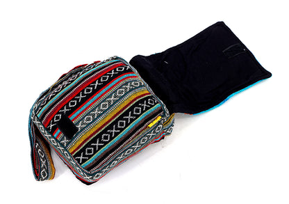 Hamsa Hand Hemp Passport Bag | Hand Embroidered Messenger Bag