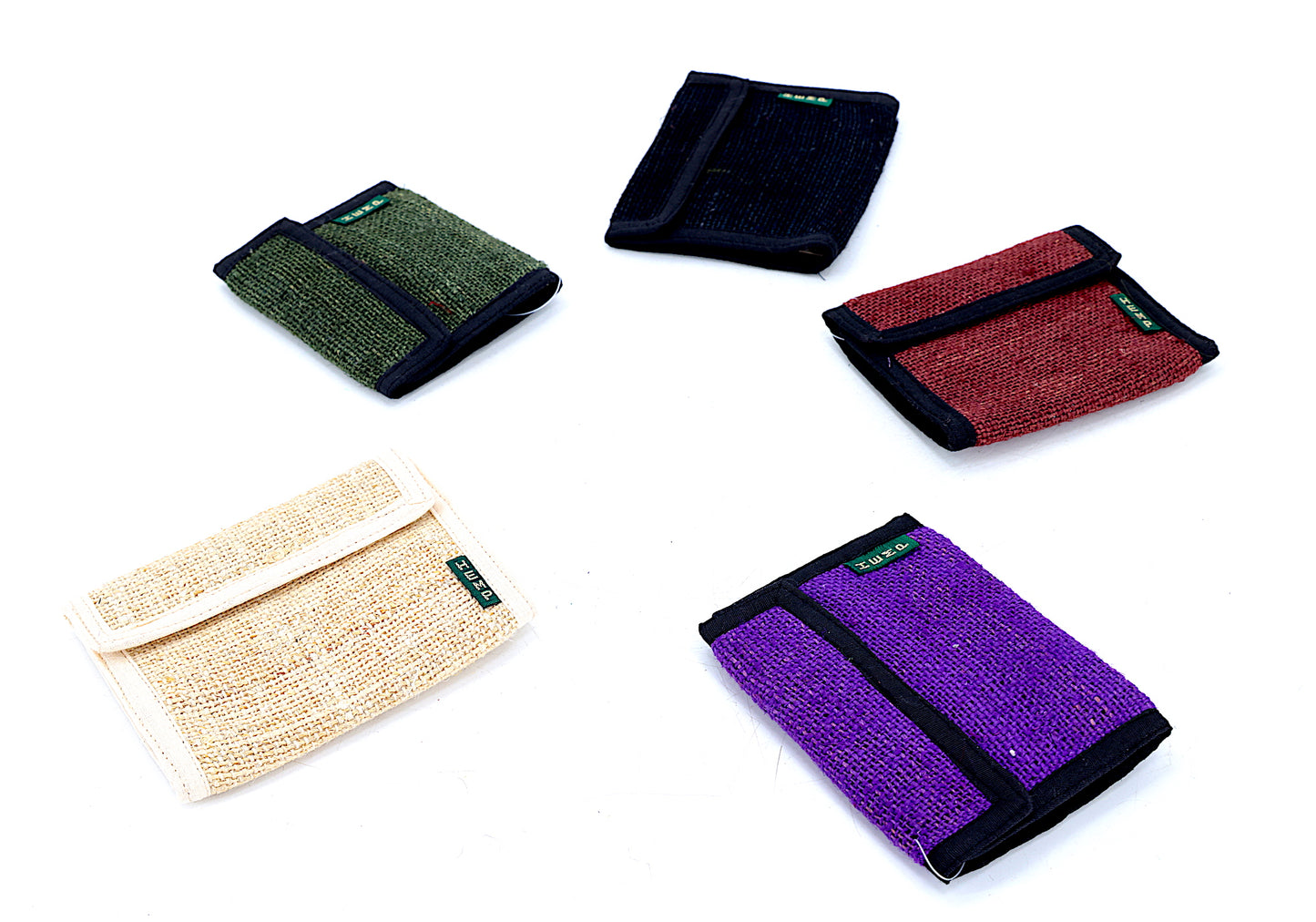 100% Hemp Single Mushroom Embroidered Tri-Fold Wallet