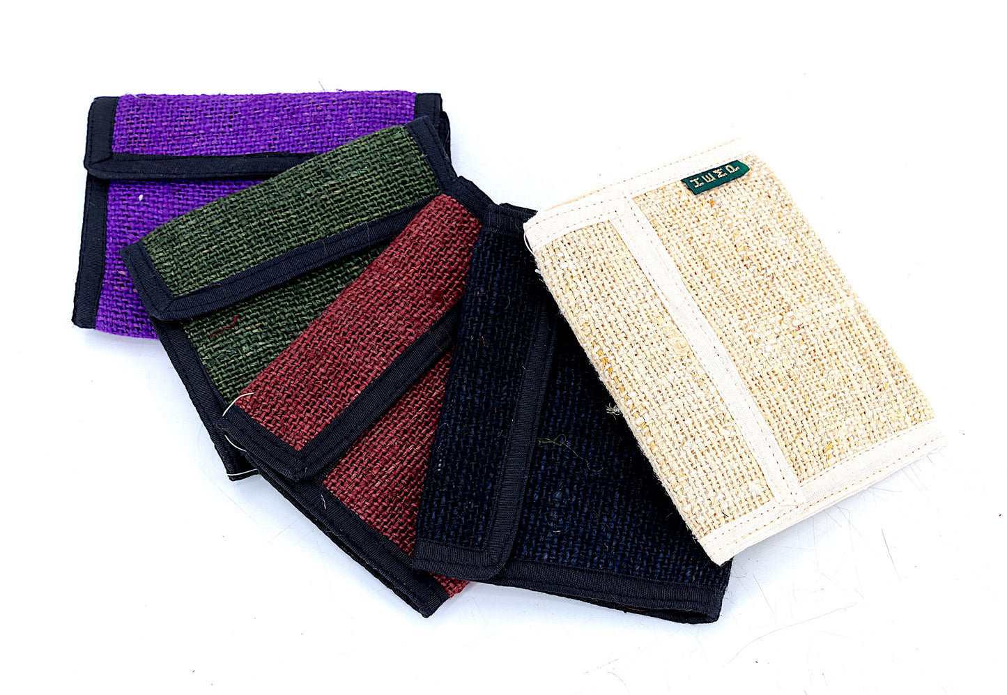 100% Hemp Single Mushroom Embroidered Tri-Fold Wallet