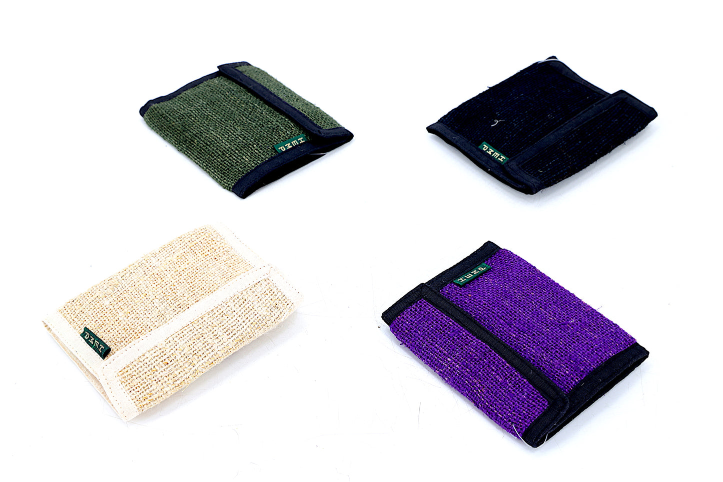 100% Hemp Moon Mushroom Hand Embroidered Tri-Fold Wallet