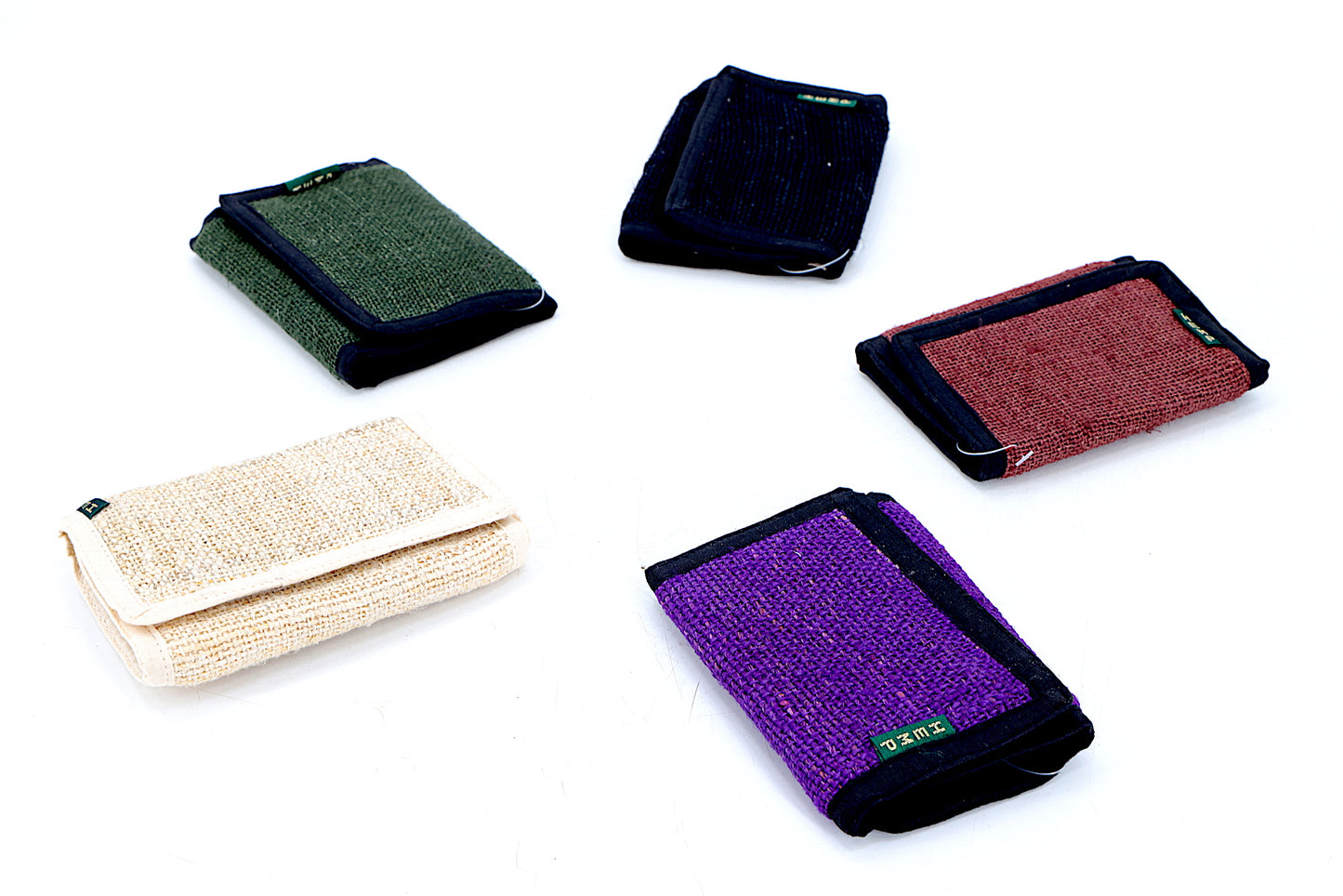 100% Hemp Hamsa Hand Embroidered Tri-Fold Wallet