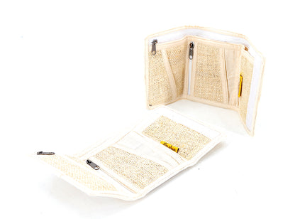 100% Hemp Elephant Hand Embroidered Tri-Fold Wallet