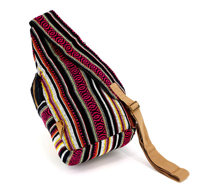 Mushroom Hemp Sling Backpack | Embroidered Shoulder Bag