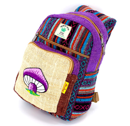 Mushroom Hemp Sling Backpack | Embroidered Shoulder Bag