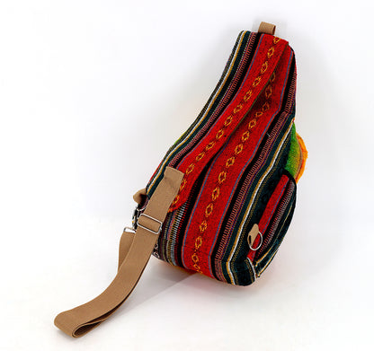 Moon & Mushroom Hemp Sling Backpack | Tie Dye Shoulder Bag