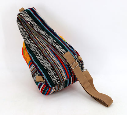 Moon & Mushroom Hemp Sling Backpack | Tie Dye Shoulder Bag