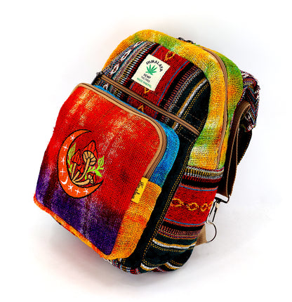Moon & Mushroom Hemp Sling Backpack | Tie Dye Shoulder Bag