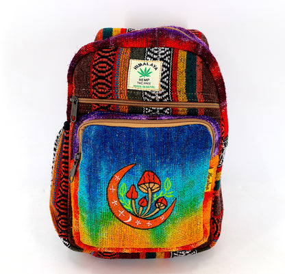 Moon & Mushroom Hemp Sling Backpack | Tie Dye Shoulder Bag