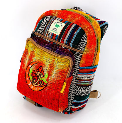 Moon & Mushroom Hemp Sling Backpack | Tie Dye Shoulder Bag