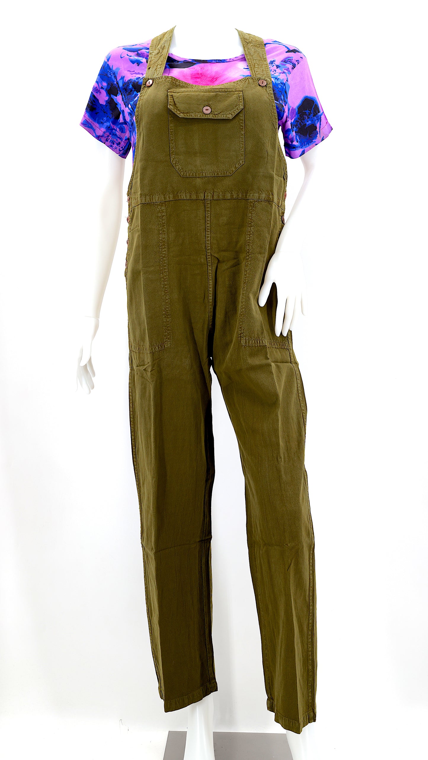 Cotton Hippie Handmade Solid Color Pant Style Bohemian Overalls