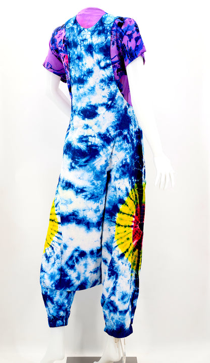 Tie Dye Drop Down Overalls | Classic Cotton Jumpsuit