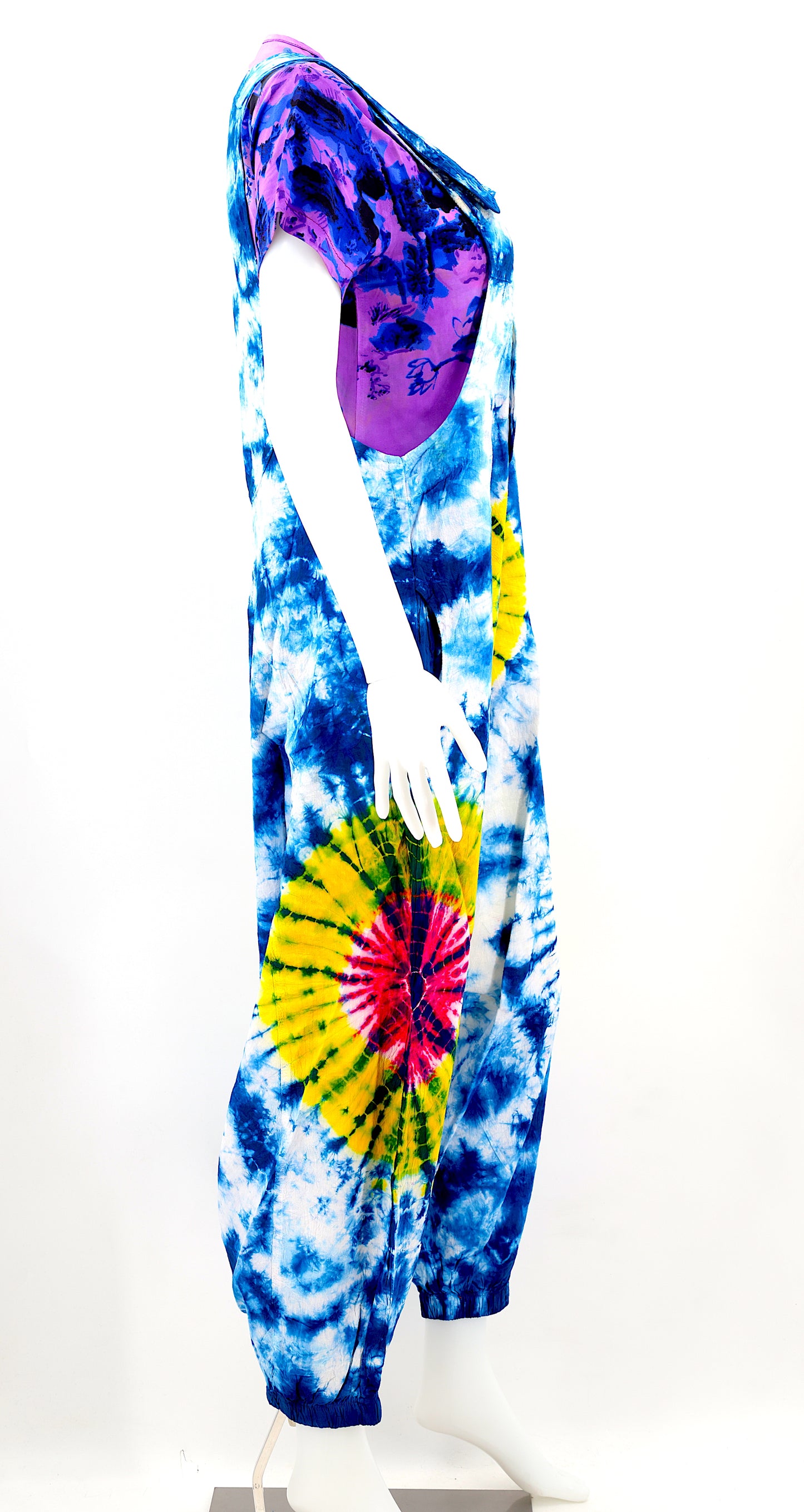 Cotton Hippie Handmade Tie Dye Drop Down Bohemian Overalls