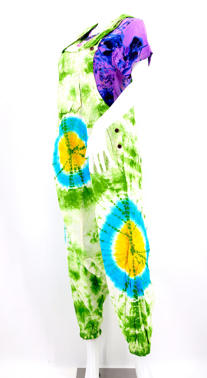 Tie Dye Drop Down Overalls | Classic Cotton Jumpsuit