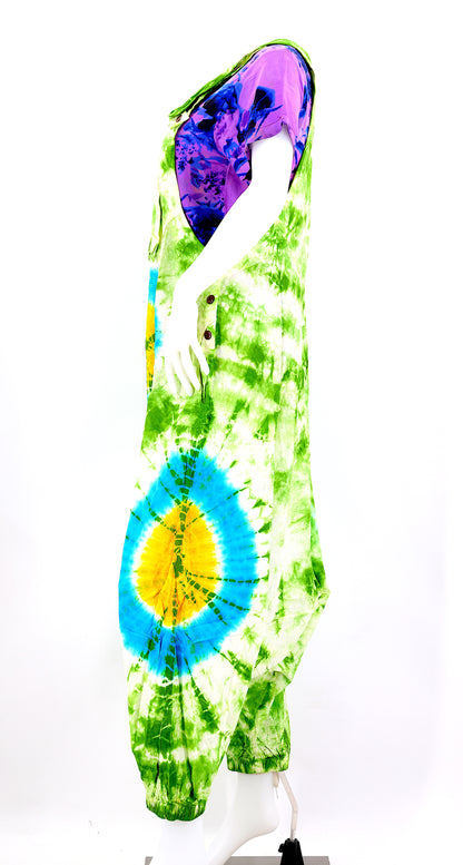 Tie Dye Drop Down Overalls | Classic Cotton Jumpsuit