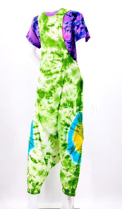 Tie Dye Drop Down Overalls | Classic Cotton Jumpsuit