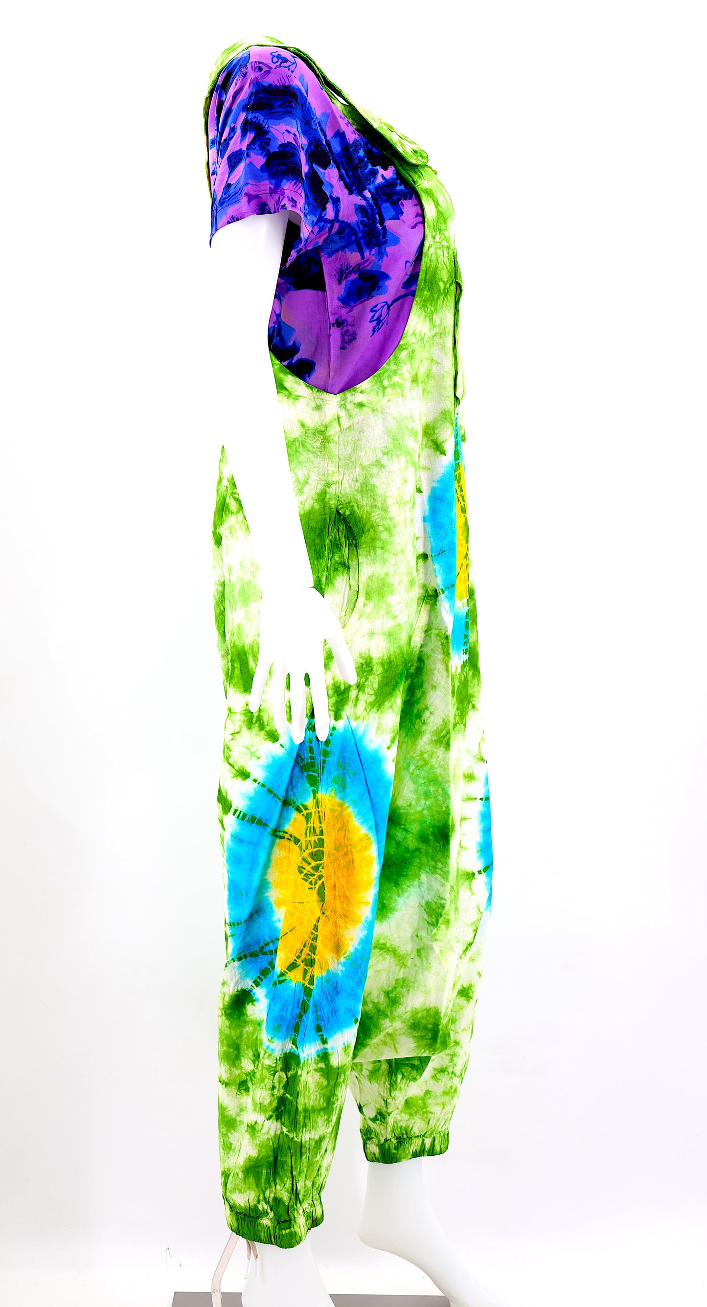 Cotton Hippie Handmade Tie Dye Drop Down Bohemian Overalls