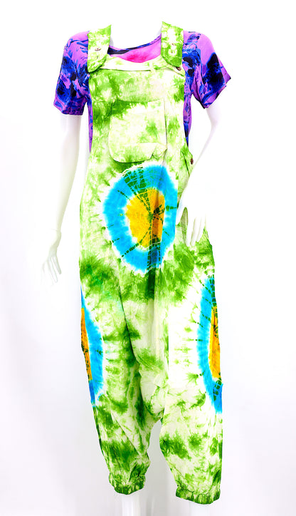Tie Dye Drop Down Overalls | Classic Cotton Jumpsuit