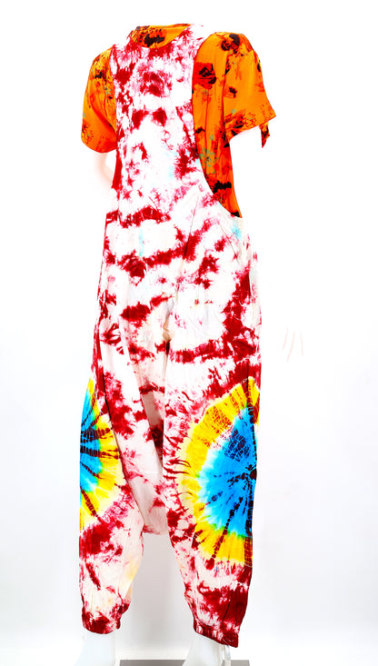Tie Dye Drop Down Overalls | Classic Cotton Jumpsuit