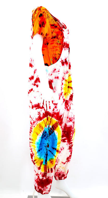 Tie Dye Drop Down Overalls | Classic Cotton Jumpsuit