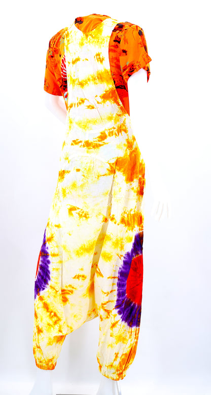 Tie Dye Drop Down Overalls | Classic Cotton Jumpsuit
