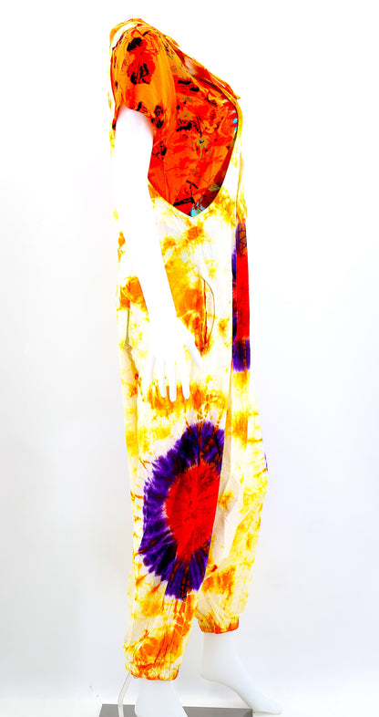 Tie Dye Drop Down Overalls | Classic Cotton Jumpsuit