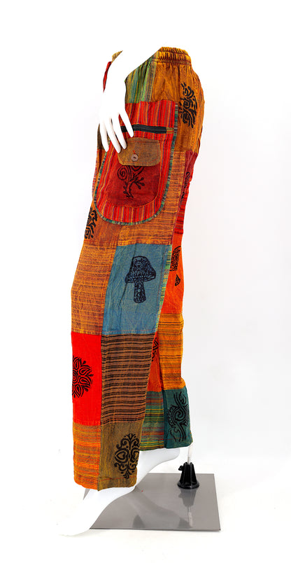 Bohemian Patchwork Harem Pants | Artisan Block Print Cotton Pants