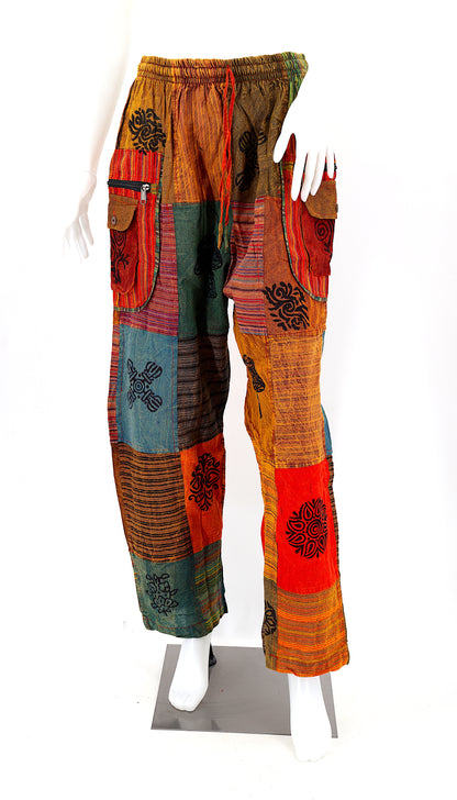 Bohemian Patchwork Harem Pants | Artisan Block Print Cotton Pants