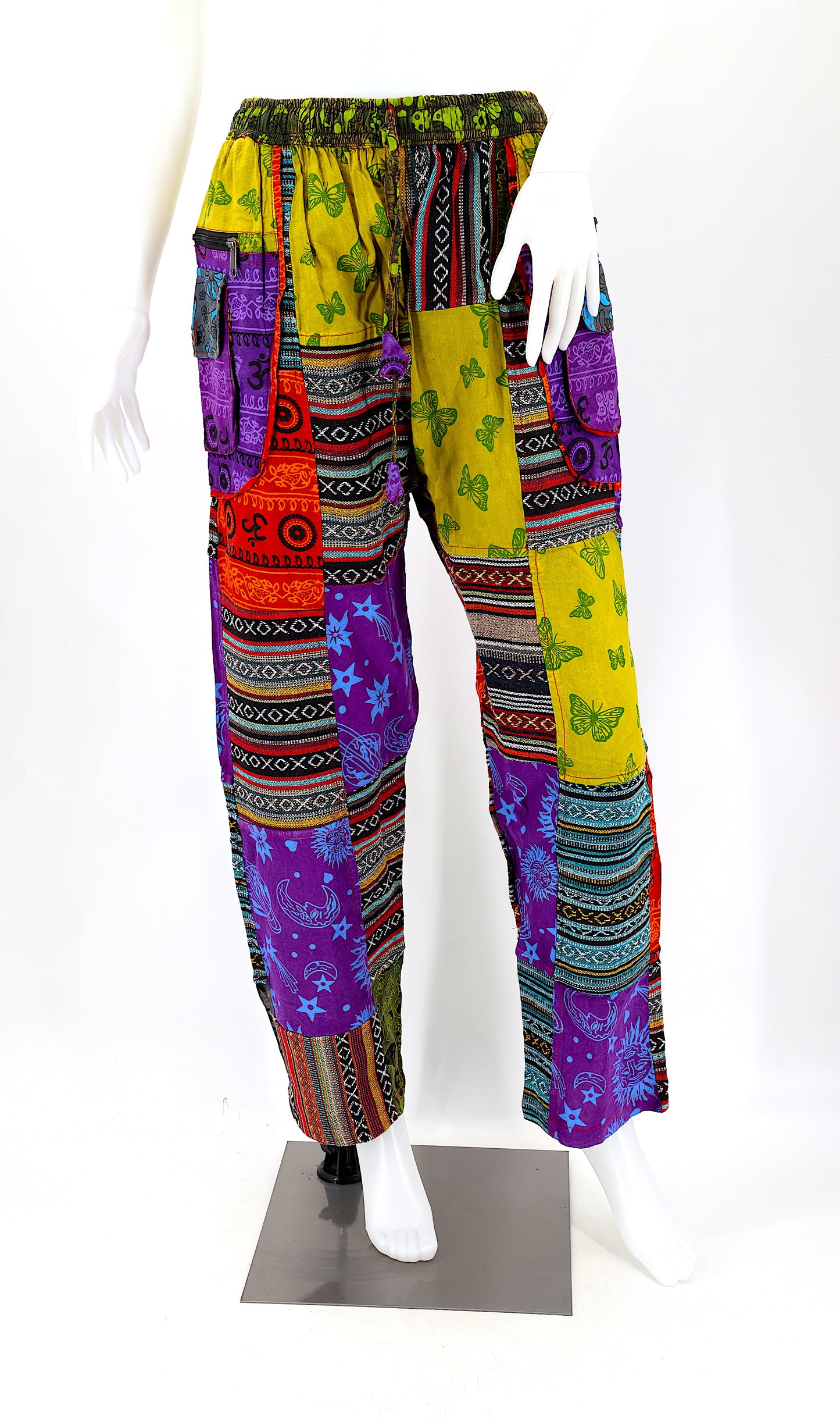 Cotton Hippie Handmade Harem Mushroom With Gheri Patchwork Bohemian Trousers