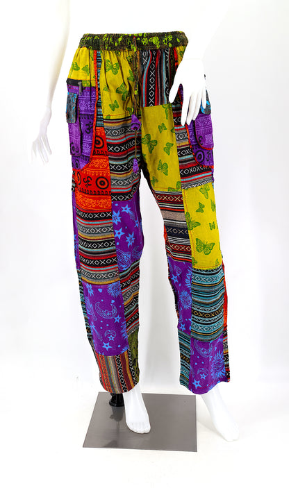 Gheri Patchwork Psychedelic - Handmade Straight Leg Cotton Pants