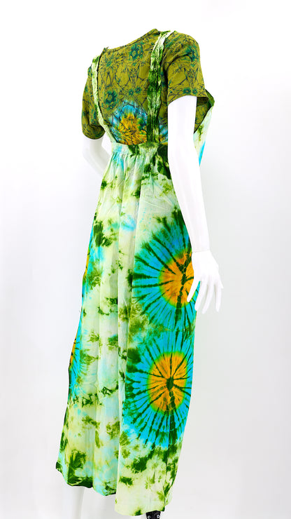 Tie Dye Wide Leg Overalls | Handmade Cotton Jumpsuit