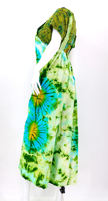 Tie Dye Wide Leg Overalls | Handmade Cotton Jumpsuit