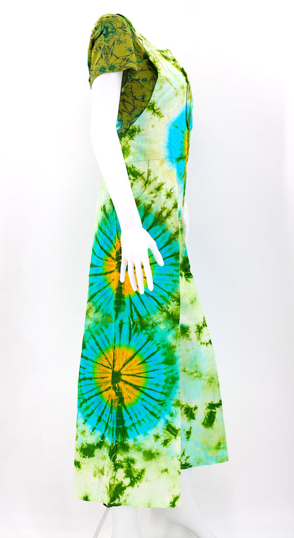 Tie Dye Wide Leg Overalls | Handmade Cotton Jumpsuit