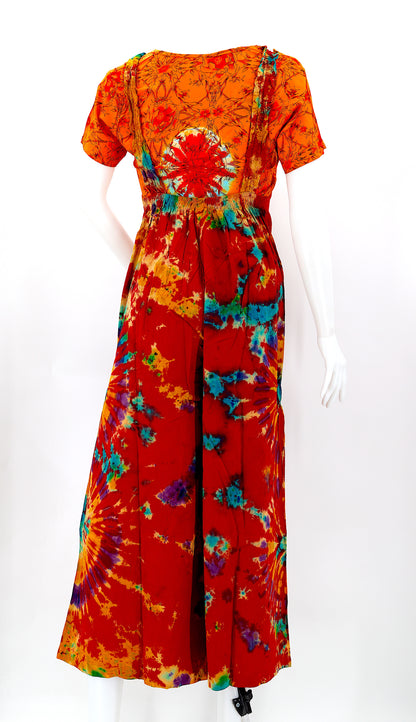 Tie Dye Wide Leg Overalls | Handmade Cotton Jumpsuit