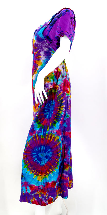 Tie Dye Wide Leg Overalls | Handmade Cotton Jumpsuit
