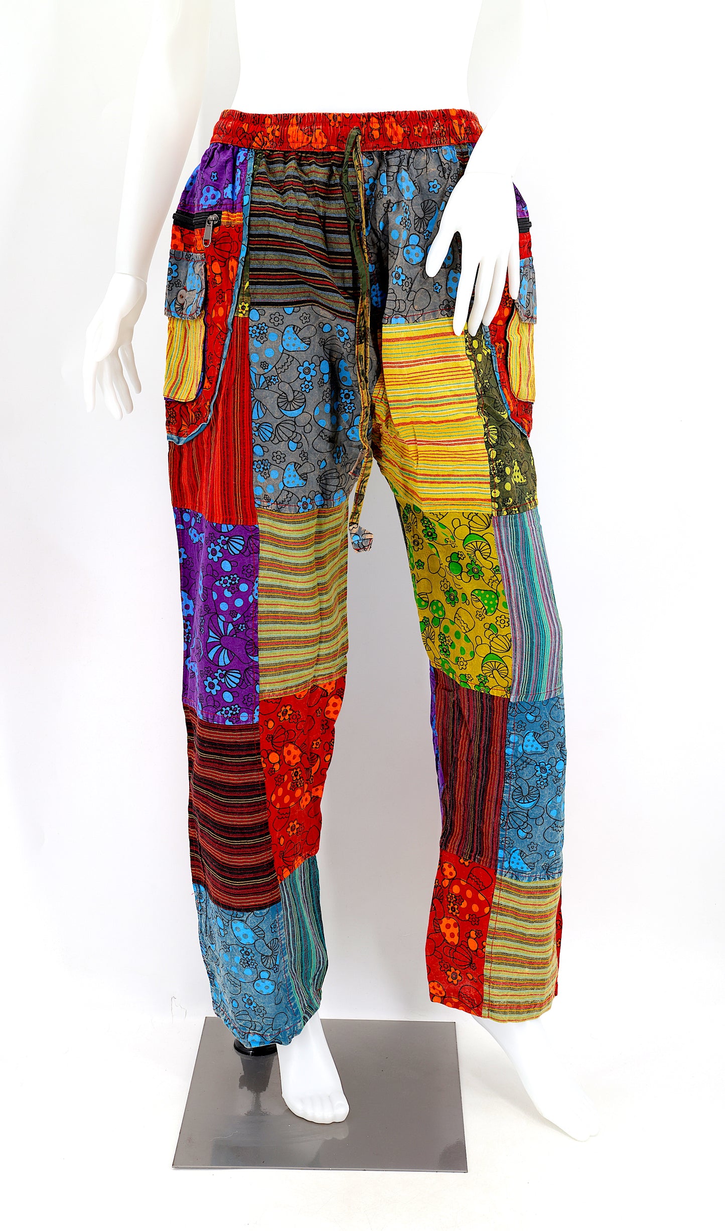 Cotton Hippie Handmade Harem Mushroom Patchwork Trousers