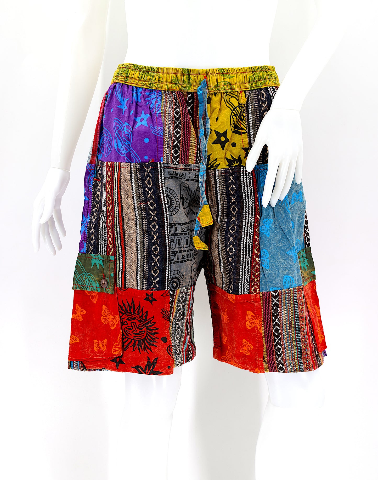 Cotton Hippie Handmade Gheri Patchwork Bohemian Shorts