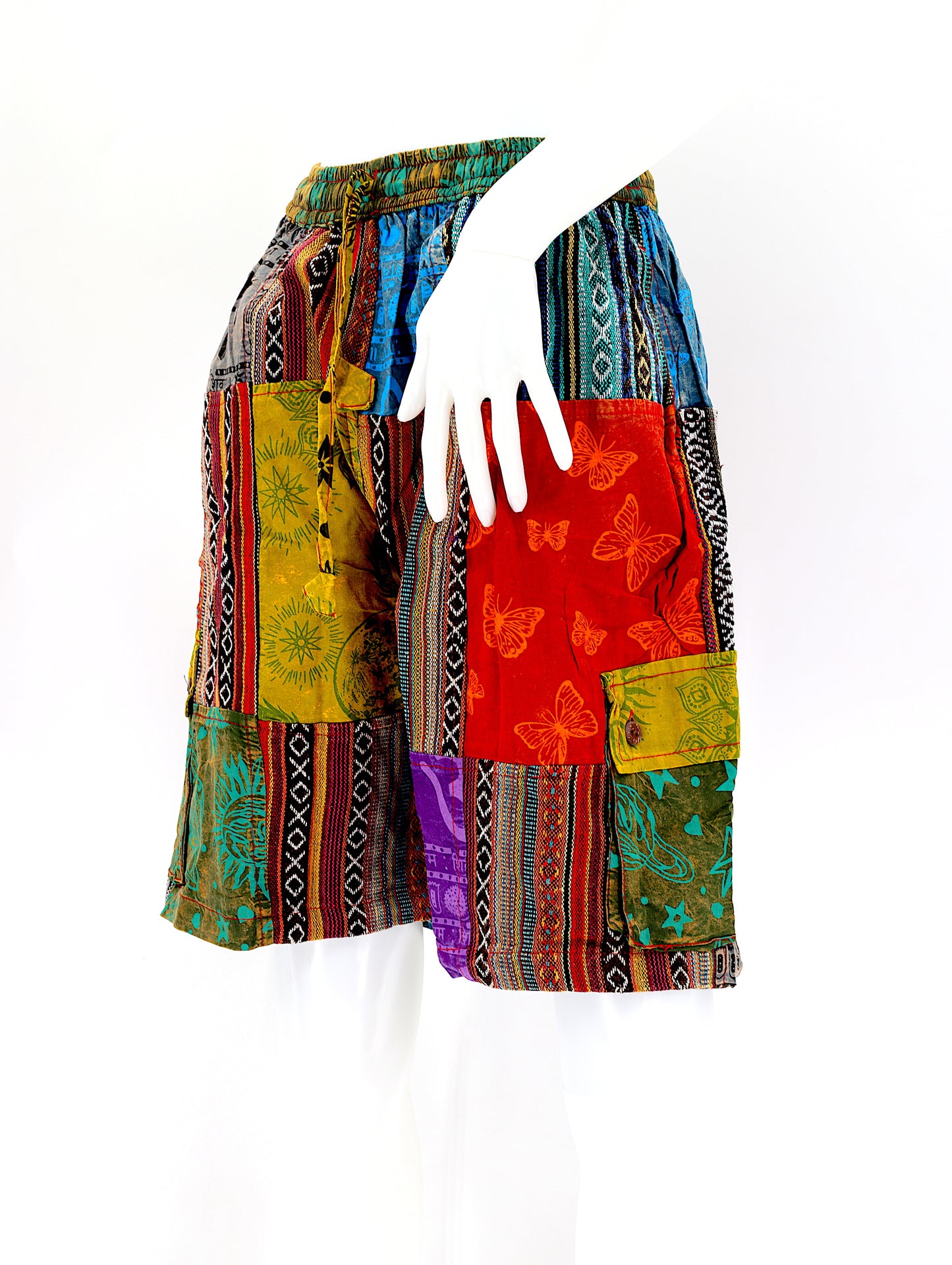 Cotton Hippie Handmade Gheri Patchwork Bohemian Shorts