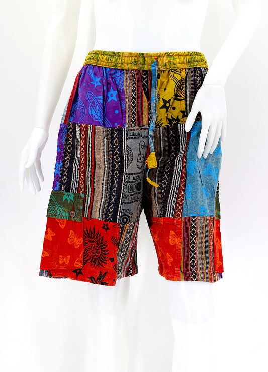 Cotton Hippie Handmade Gheri Patchwork Bohemian Shorts